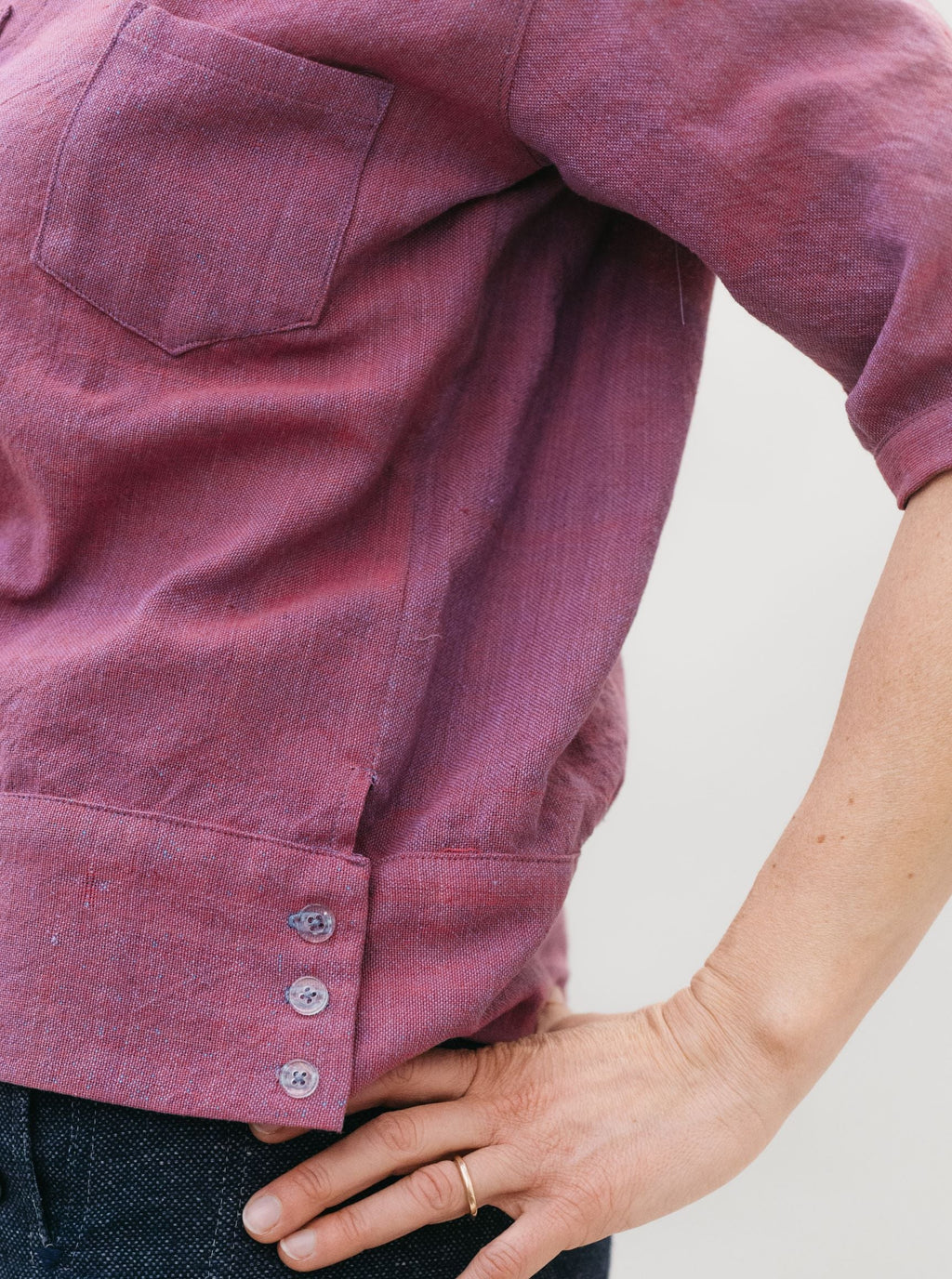 Close up of the 211 Two middies buttoned hip band