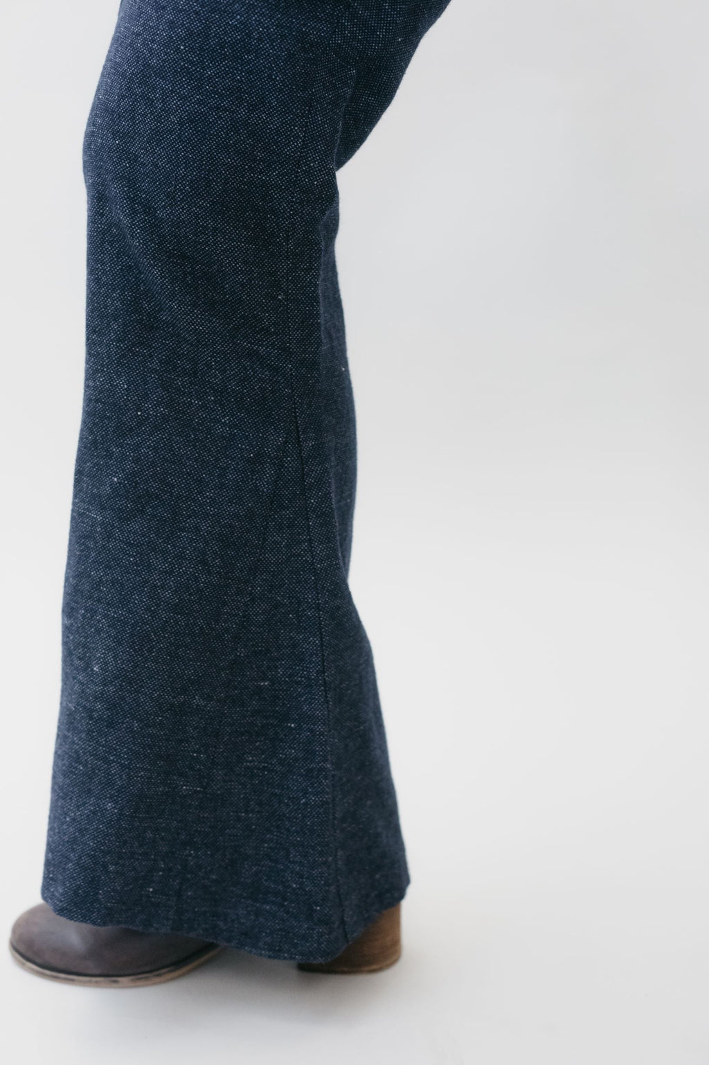 close up of bottom of the leg bell buttom of 229 Sailor pants.