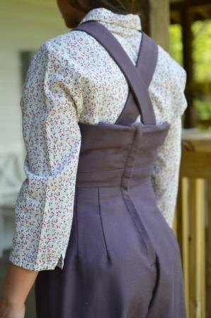 Back view close up of  240 Rosie the Riveter overalls
