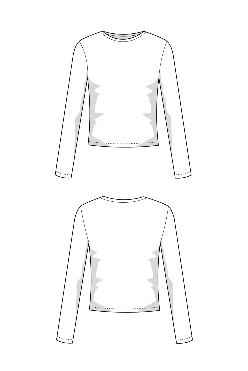 Basic Langarmshirt Schnittmuster