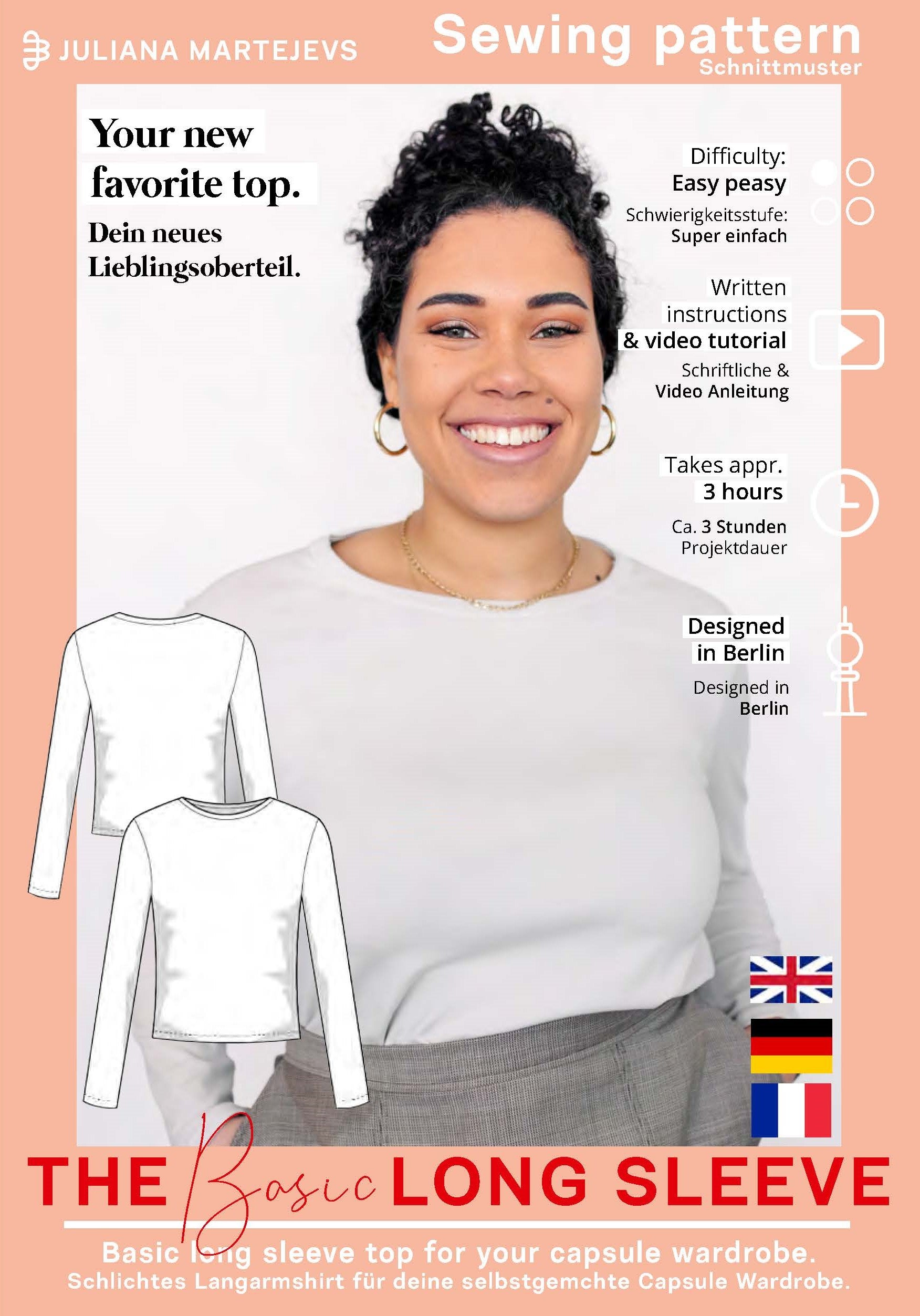 Basic Langarmshirt Schnittmuster