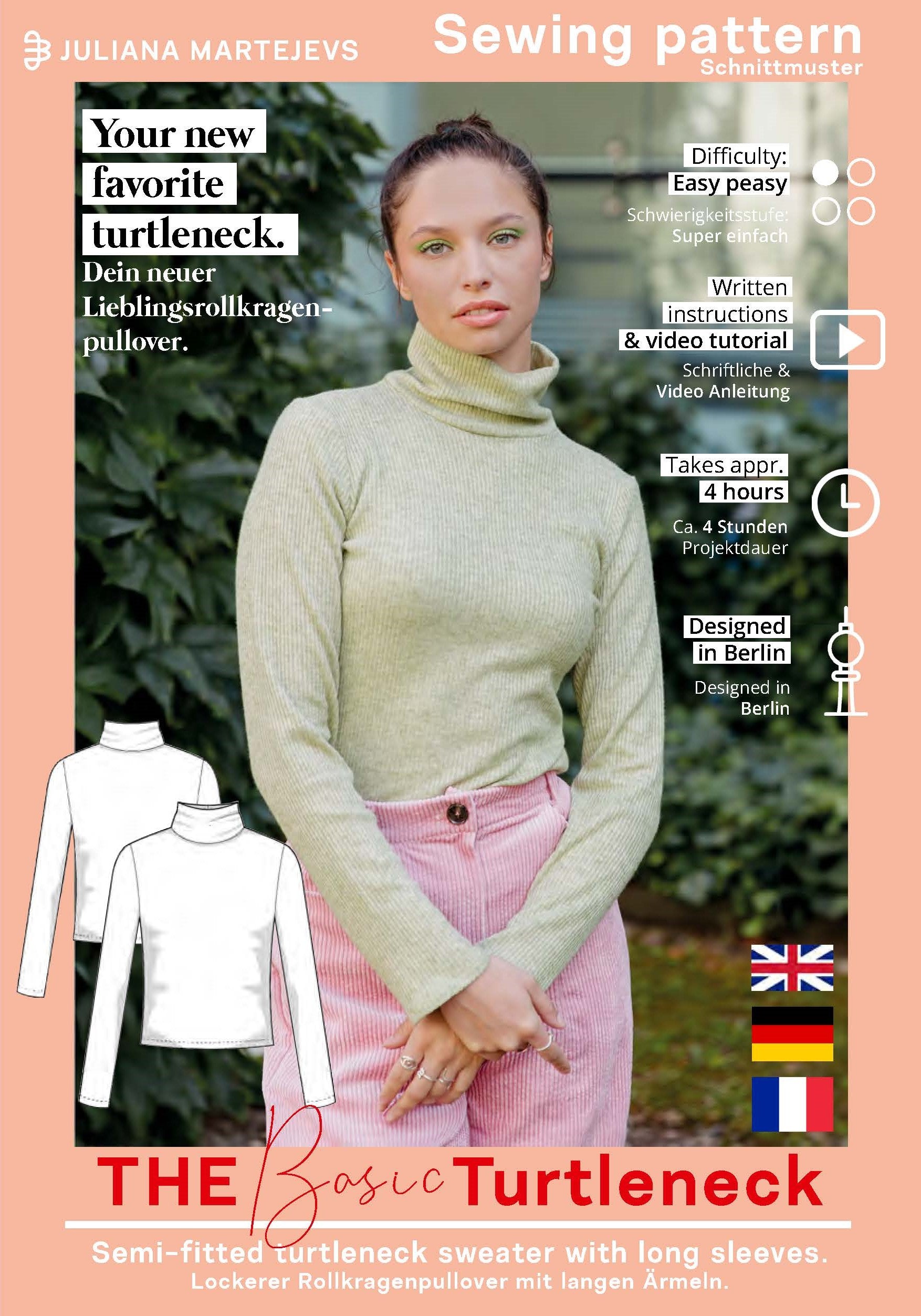 Basic Rollkragen Pullover Schnittmuster