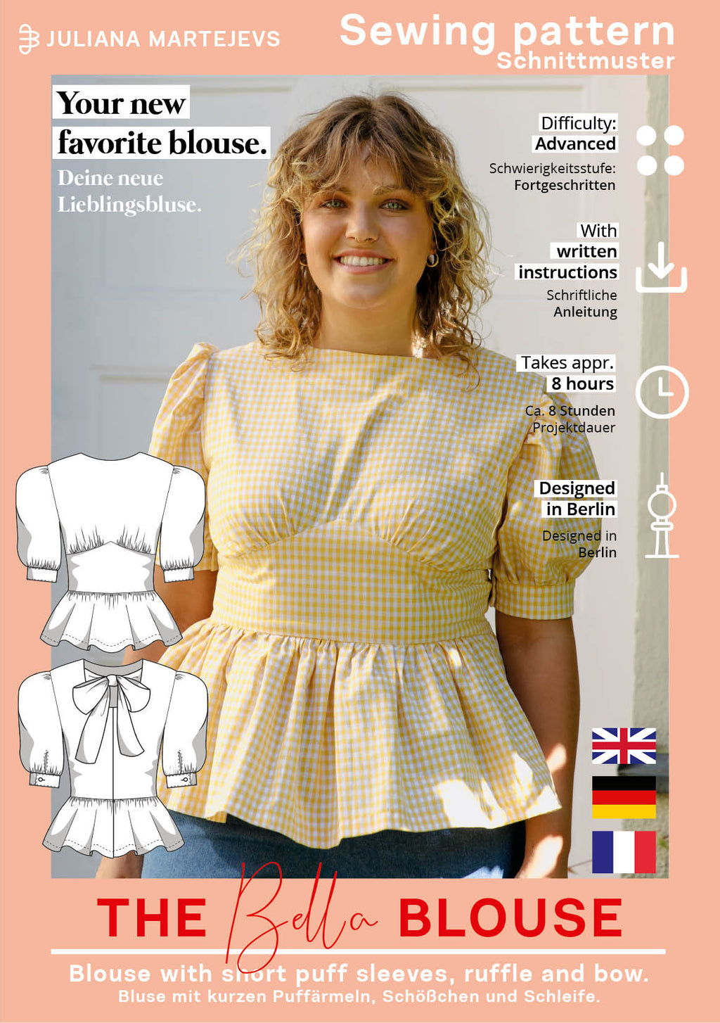 Bluse mit Schößchen Schnittmuster BELLA