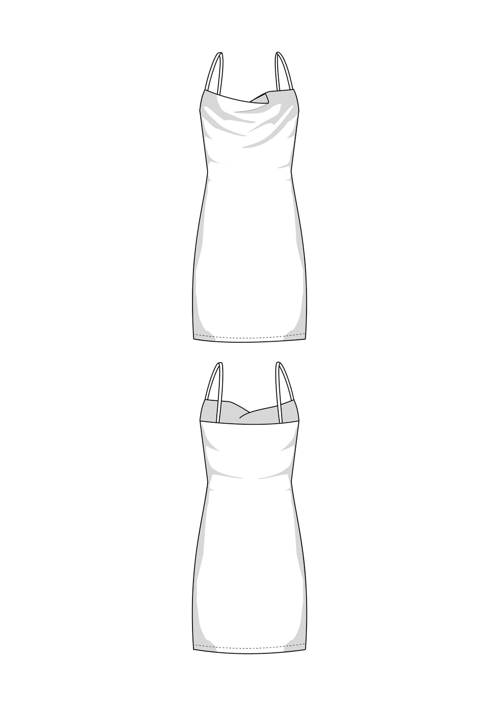 Wasserfall Minikleid Schnittmuster DELILAH