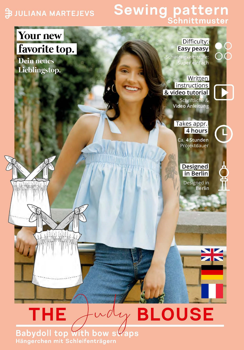 Rüschenbluse Schnittmuster JUDY