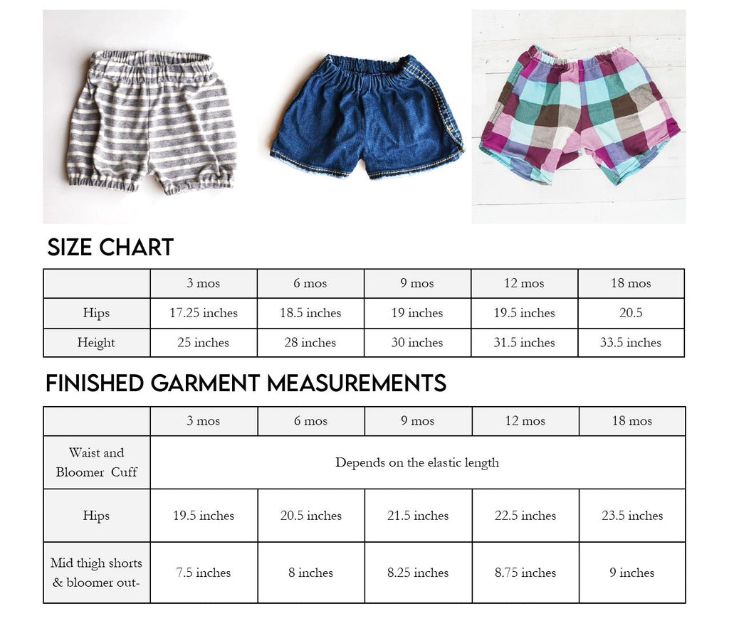 Upcycled Baby Shorts and Bloomers Pattern
