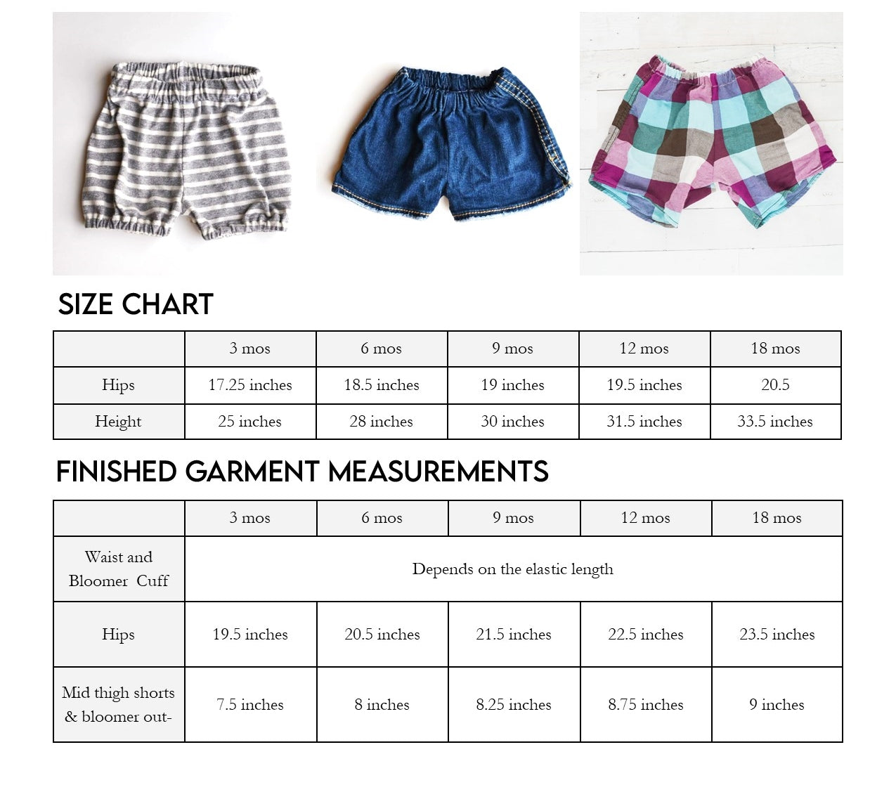 Upcycled Baby Shorts and Bloomers Pattern