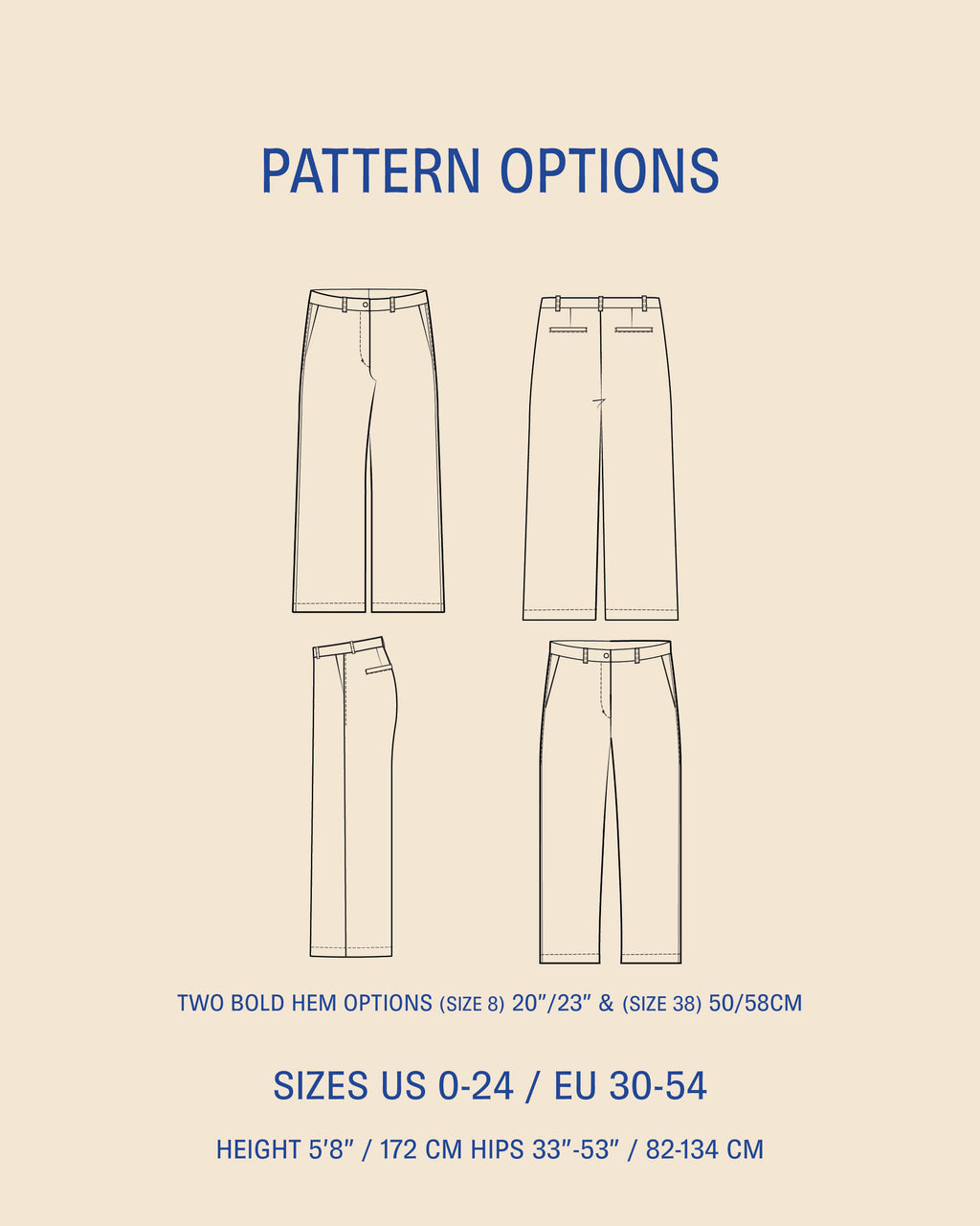 Hepburn pants Sewing Pattern