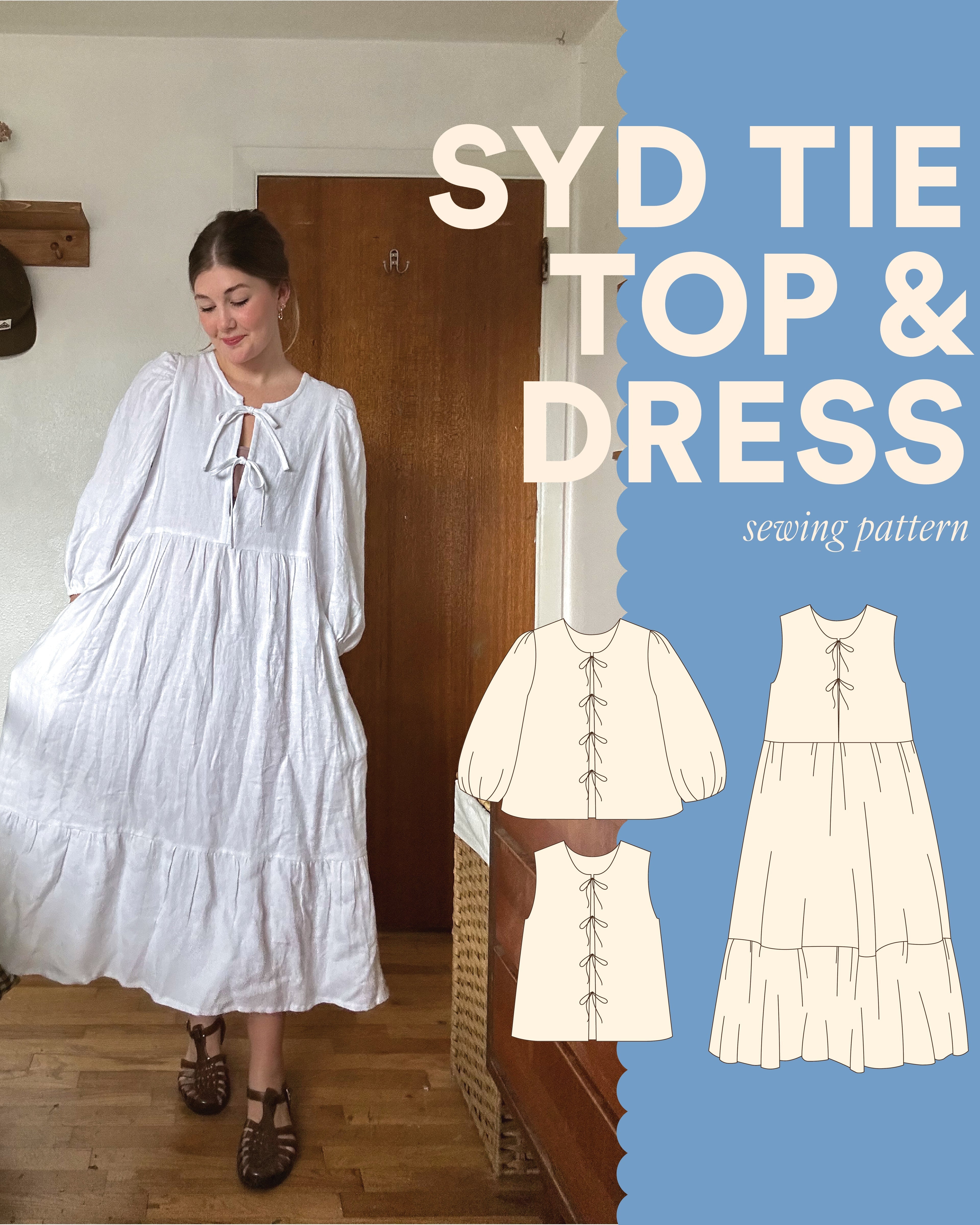 Syd Tie Top & Dress Sewing Pattern