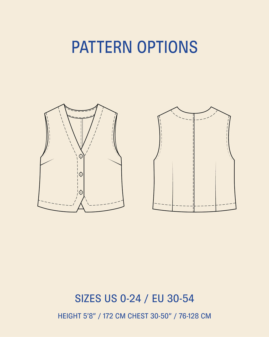 Waistcoat top sewing pattern